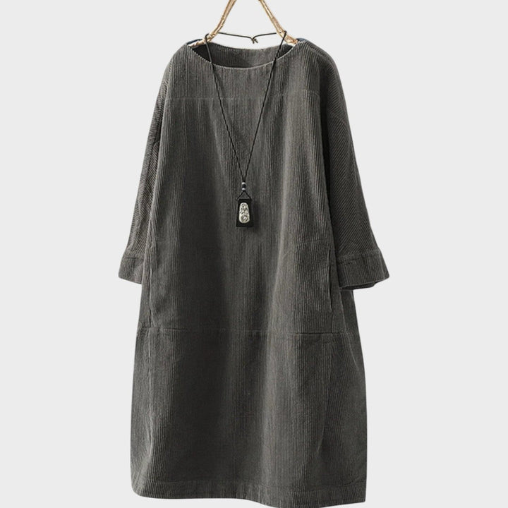Delia | Vestido de Pana con Mangas 3/4