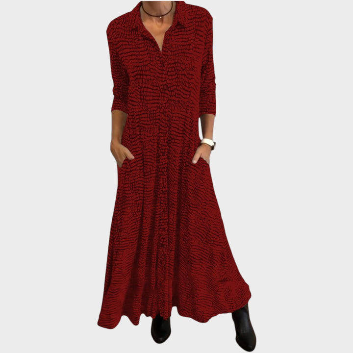 Ofelia | Vestido Camisero Midi con Estampado