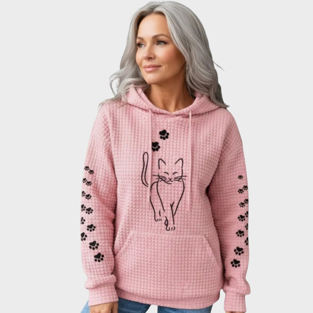 Suéter de Punto con Estampado de Gato