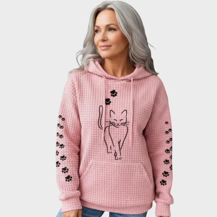 Suéter de Punto con Estampado de Gato