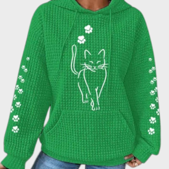 Suéter de Punto con Estampado de Gato