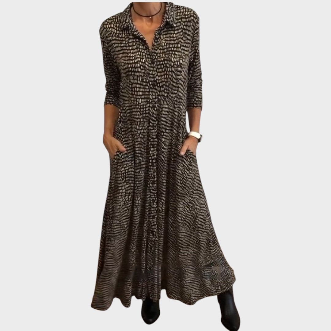 Ofelia | Vestido Camisero Midi con Estampado