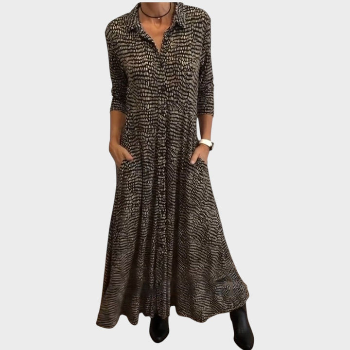 Ofelia | Vestido Camisero Midi con Estampado