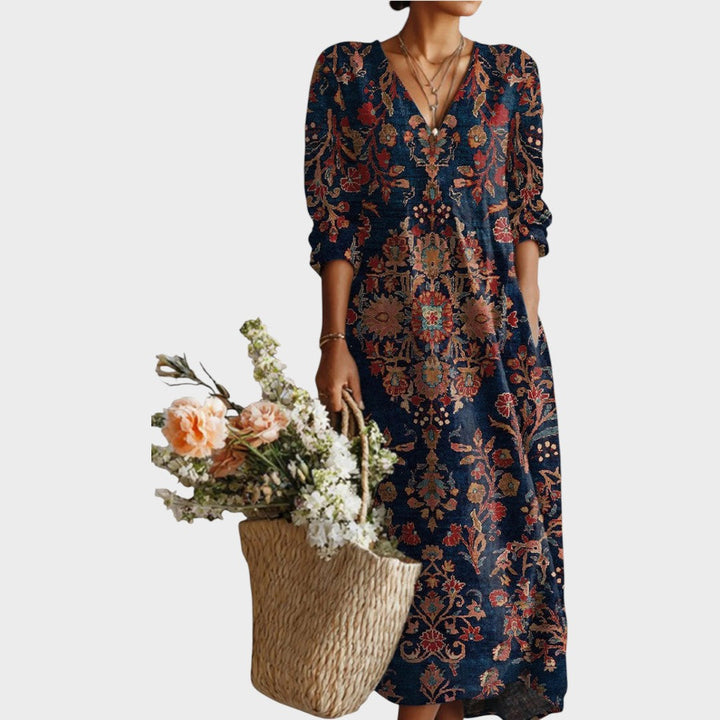 Rosalía | Vestido Midi con Estampado Floral Boho