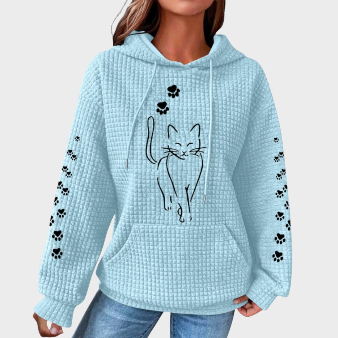 Suéter de Punto con Estampado de Gato