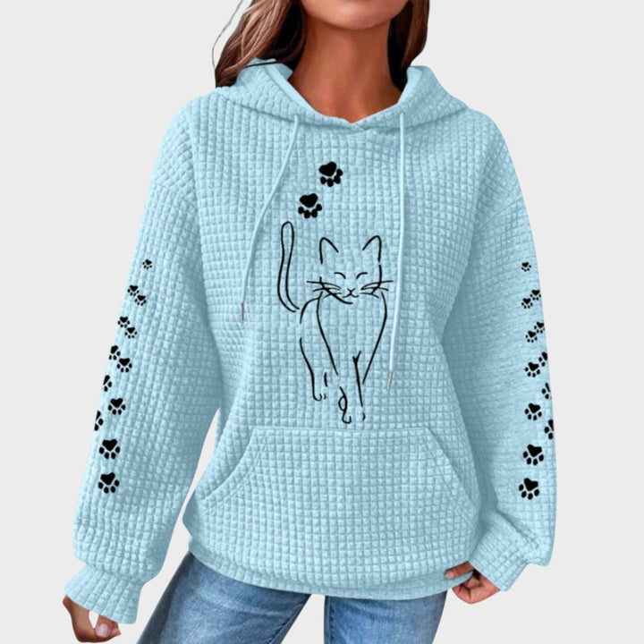 Suéter de Punto con Estampado de Gato