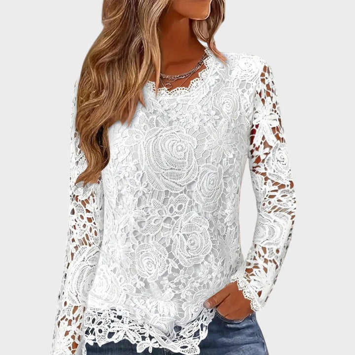Belén | Blusa de Encaje de Manga Larga