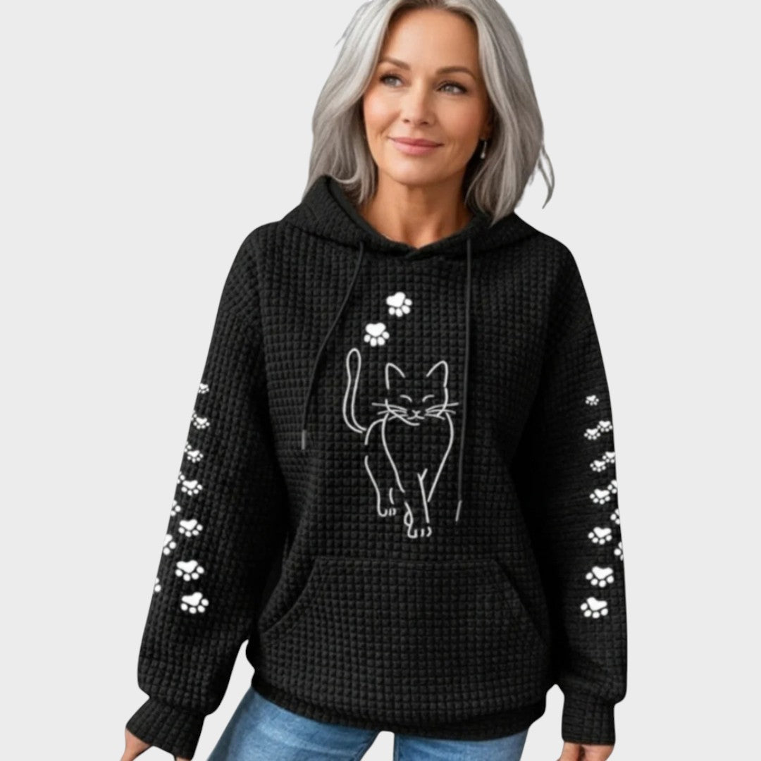 Suéter de Punto con Estampado de Gato