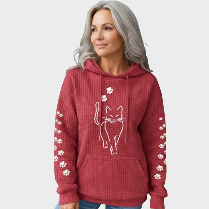 Suéter de Punto con Estampado de Gato