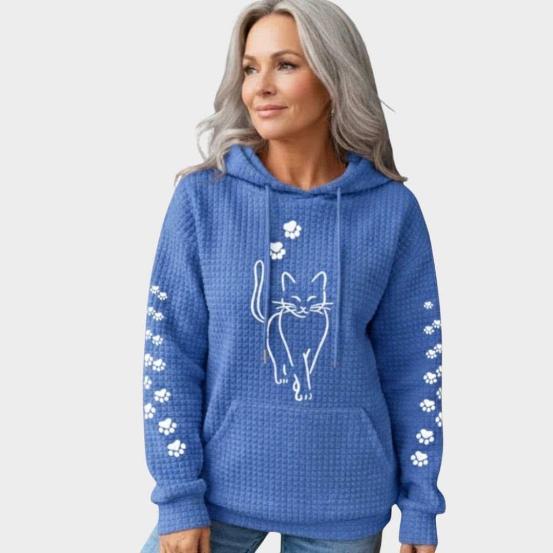 Suéter de Punto con Estampado de Gato