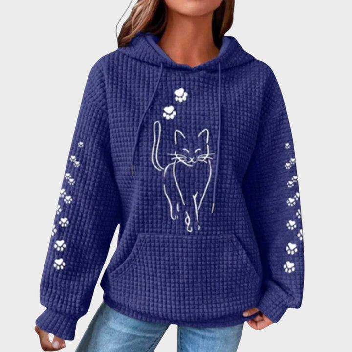 Suéter de Punto con Estampado de Gato