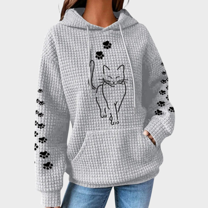 Suéter de Punto con Estampado de Gato