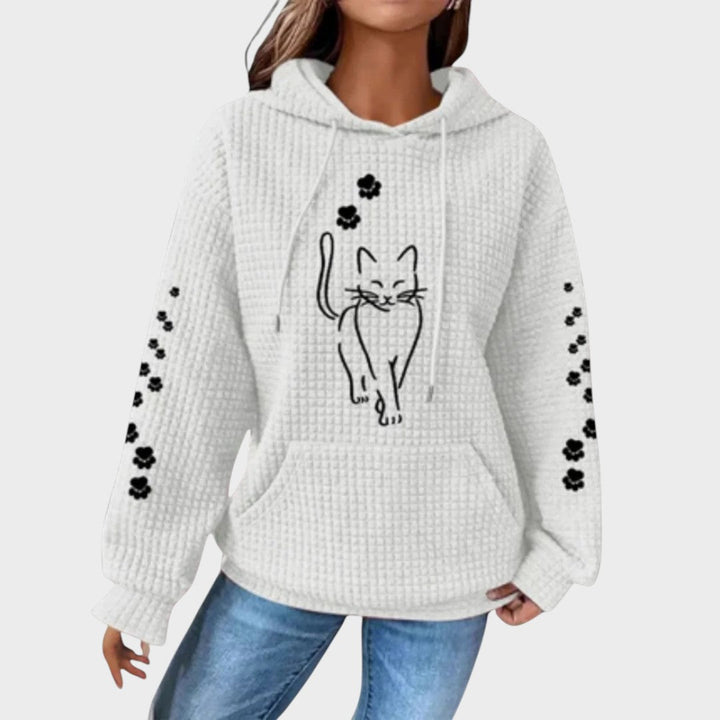 Suéter de Punto con Estampado de Gato