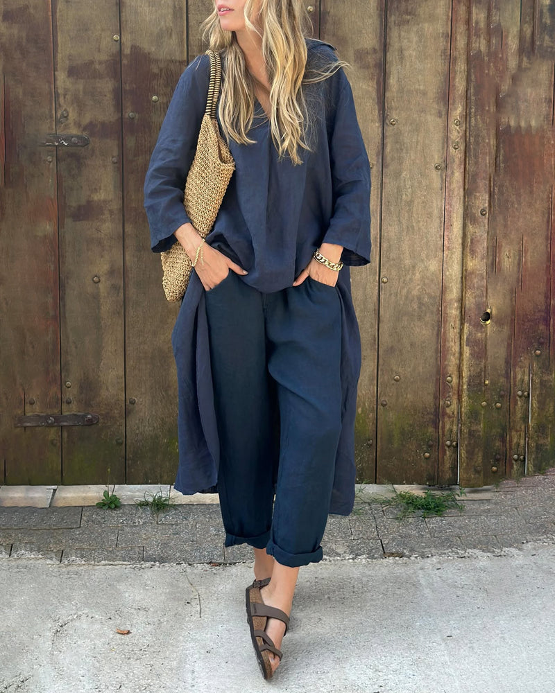 Carolyn | Conjunto Chic y Cómodo – Top Coordinado y Pantalones de Corte Relajado