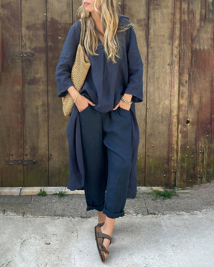 Carolyn | Conjunto Chic y Cómodo – Top Coordinado y Pantalones de Corte Relajado