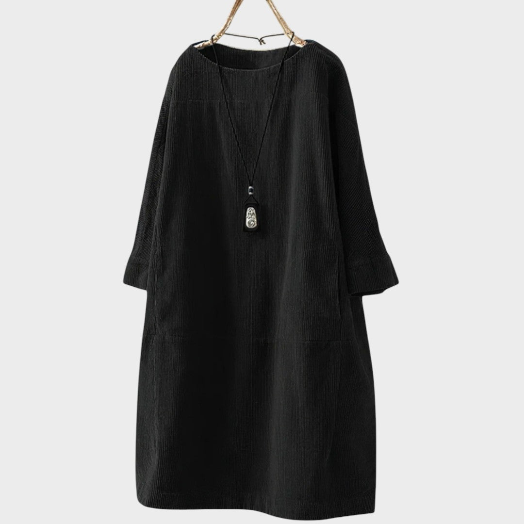 Delia | Vestido de Pana con Mangas 3/4
