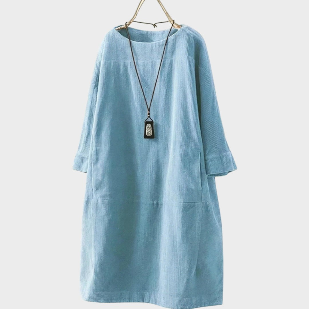 Delia | Vestido de Pana con Mangas 3/4