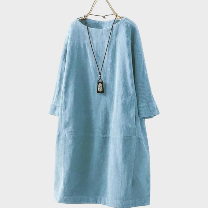 Delia | Vestido de Pana con Mangas 3/4