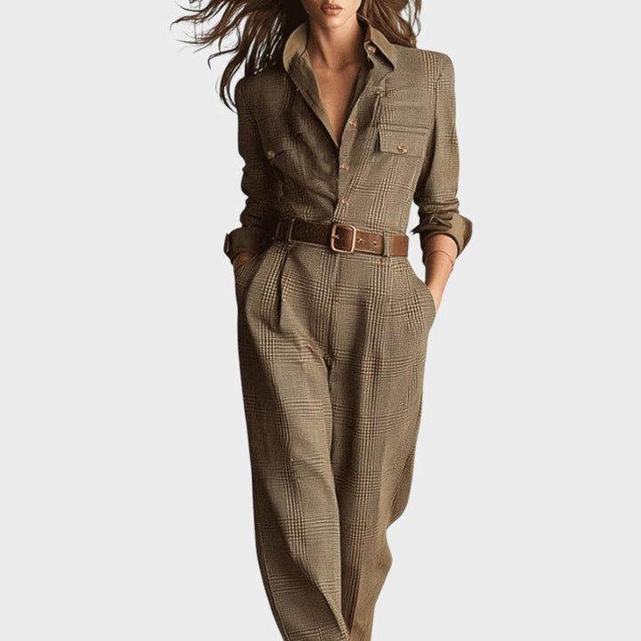 Zoe | Mono de Tweed con Estampado a Cuadros