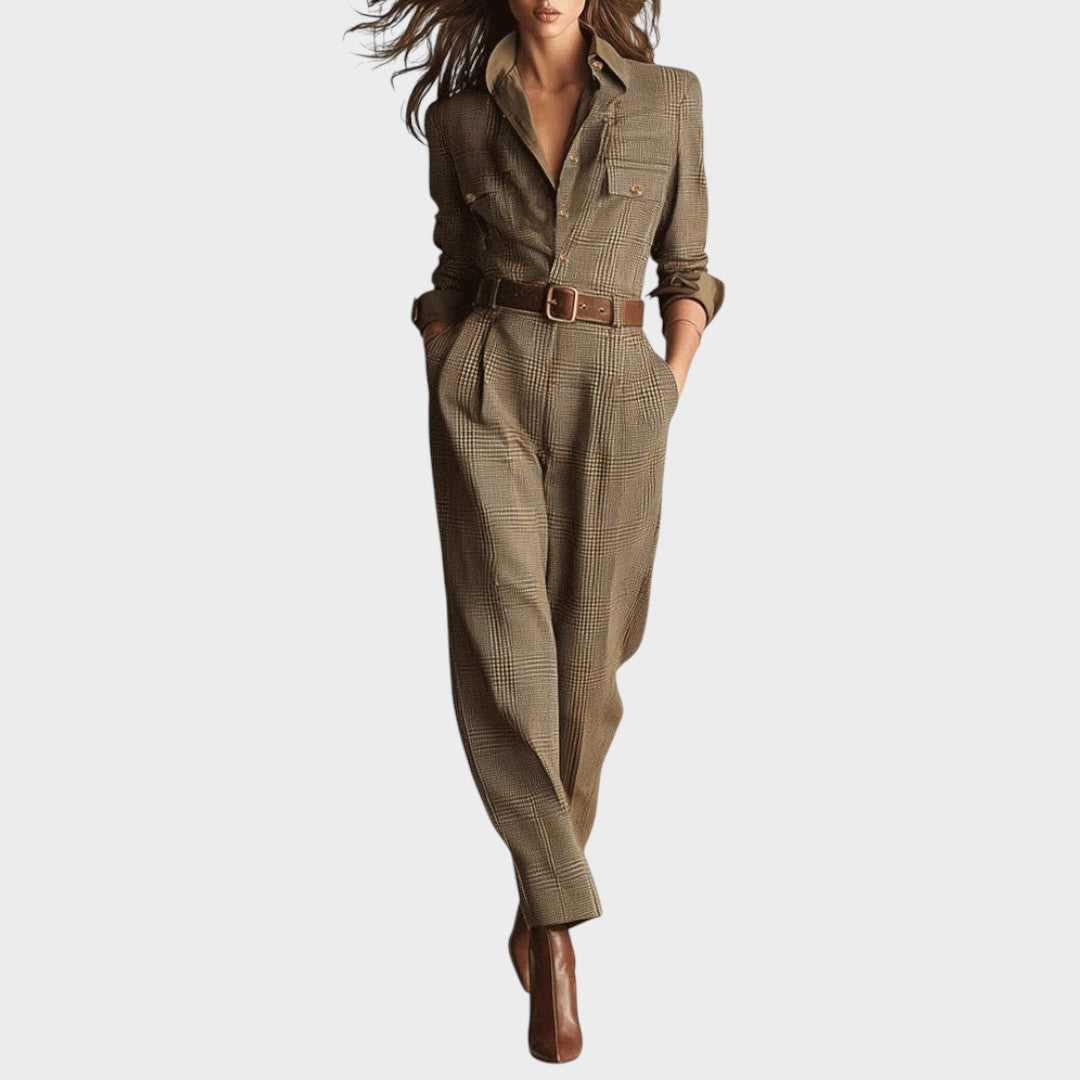 Zoe | Mono de Tweed con Estampado a Cuadros