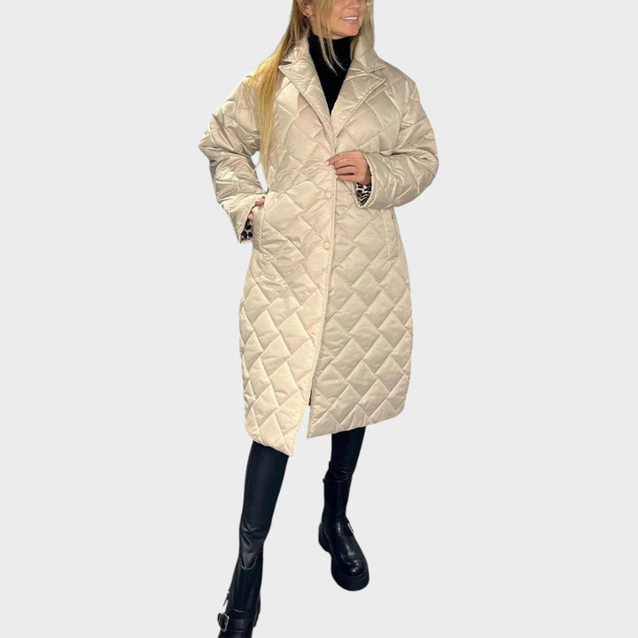 Paloma | Abrigo Reversible Acolchado con Forro Animal Print