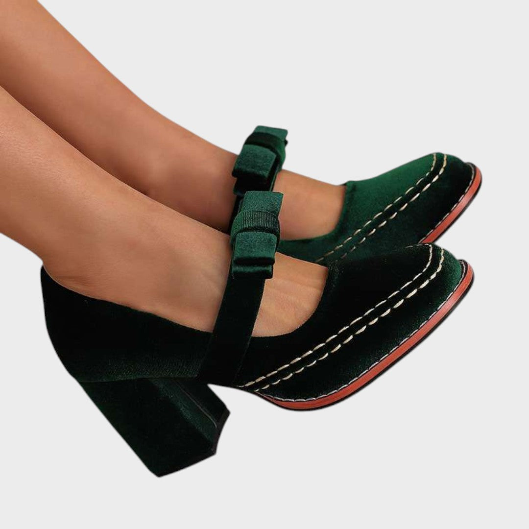Alessia | Zapatos de Taco de Terciopelo