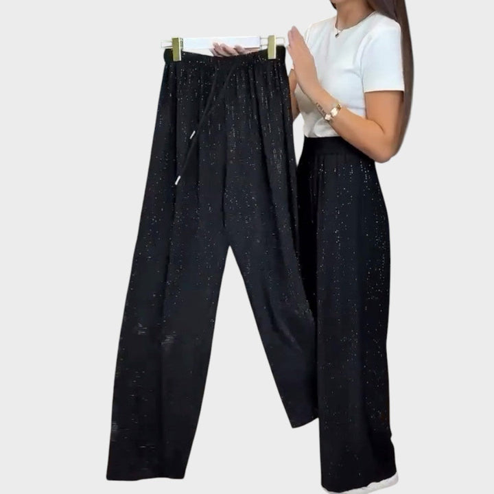 Patricia | Pantalón de Pierna Ancha con Brillos