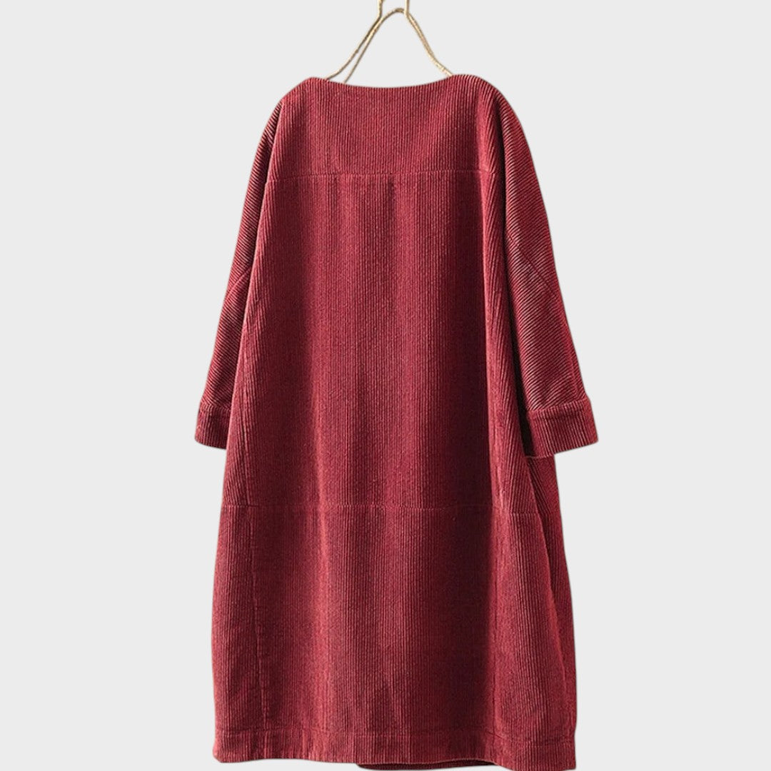 Delia | Vestido de Pana con Mangas 3/4