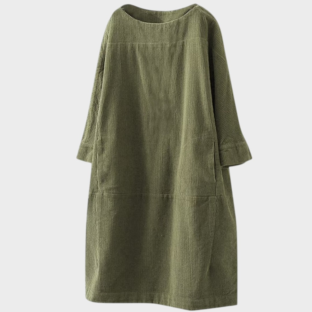 Delia | Vestido de Pana con Mangas 3/4