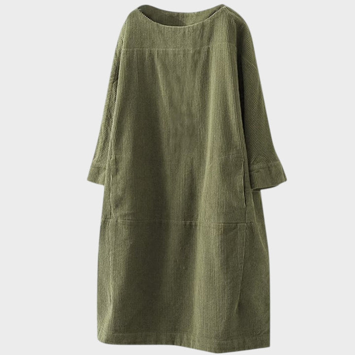Delia | Vestido de Pana con Mangas 3/4