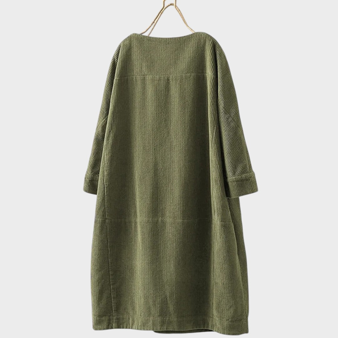 Delia | Vestido de Pana con Mangas 3/4