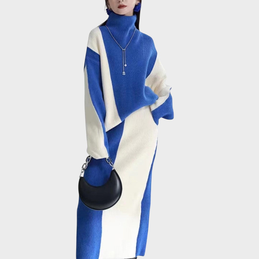 Pilar | Conjunto de Pollera y Suéter de Punto