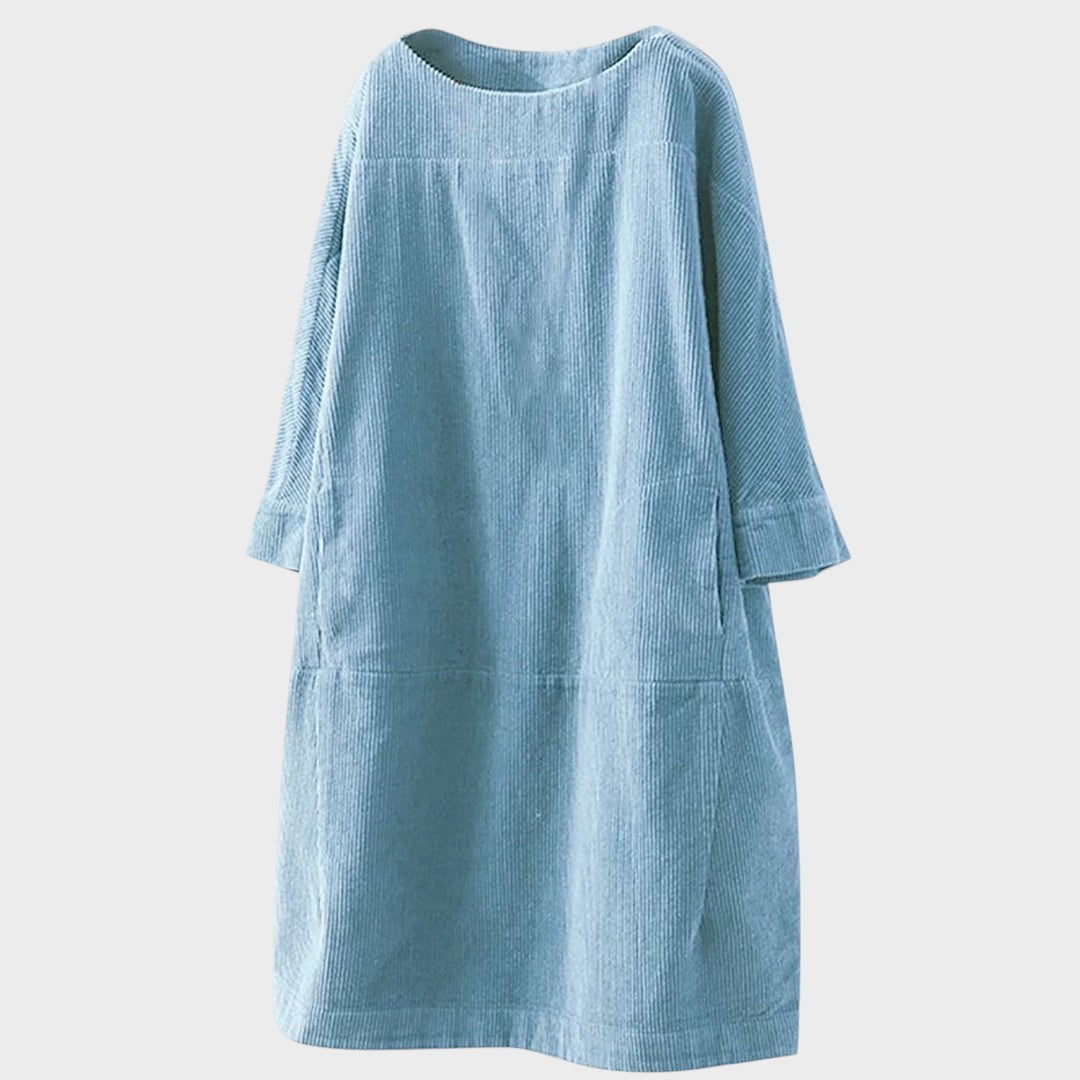 Delia | Vestido de Pana con Mangas 3/4