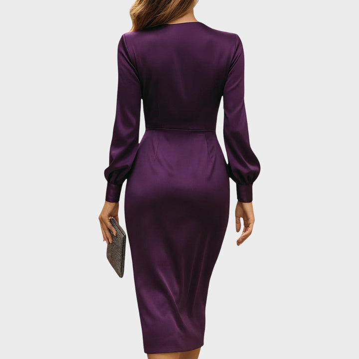 Severina | Vestido Midi Cruzado de Satén