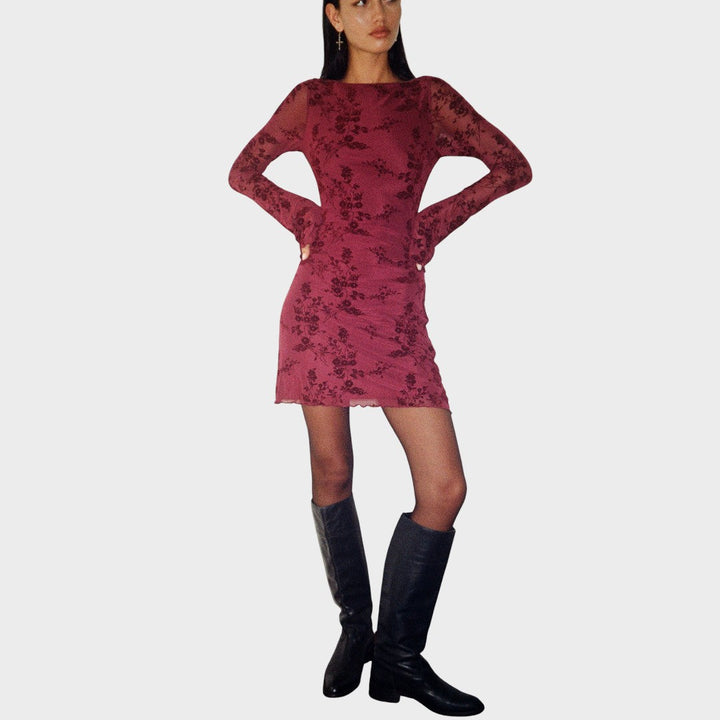 Azucena | Mini Vestido con Estampado Botánico
