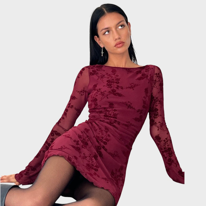 Azucena | Mini Vestido con Estampado Botánico