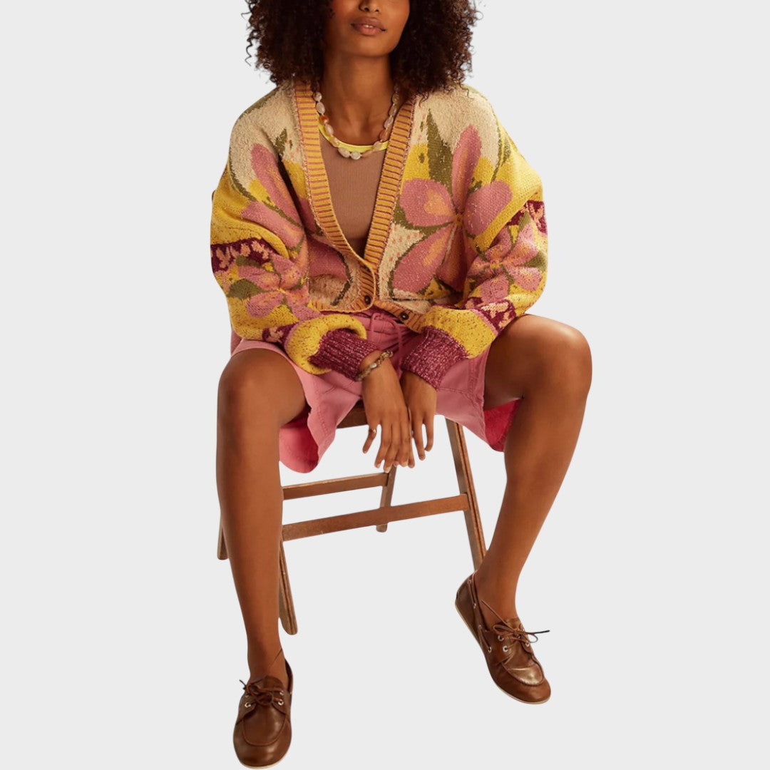 Danae | Cárdigan de Punto con Patrón Floral