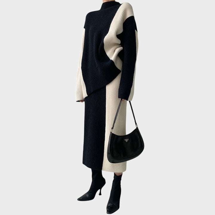 Pilar | Conjunto de Pollera y Suéter de Punto