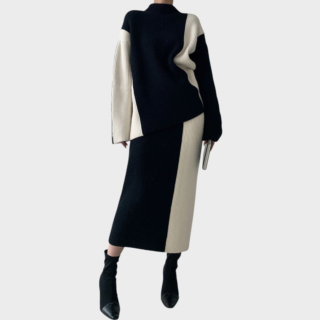 Pilar | Conjunto de Pollera y Suéter de Punto