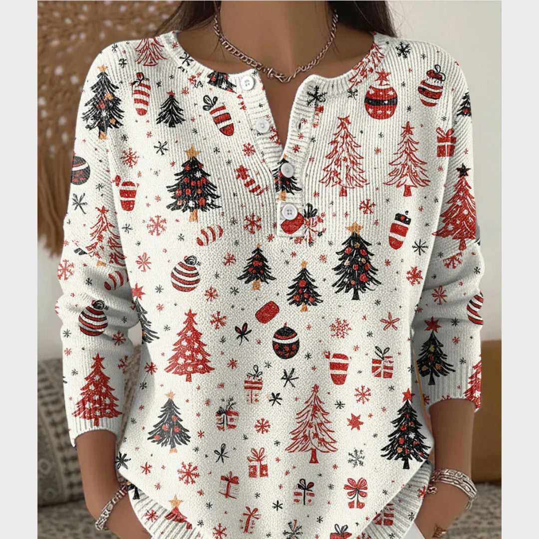 Cristina | Suéter Navideño con Botones