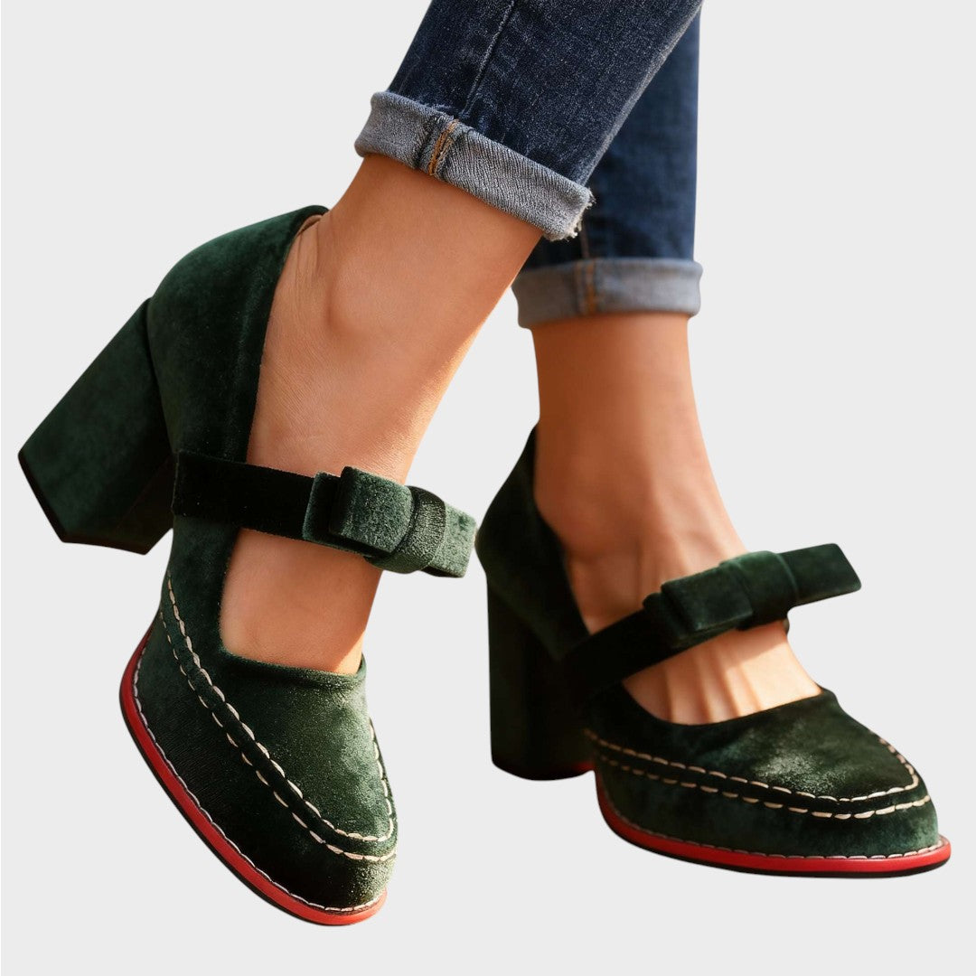 Alessia | Zapatos de Taco de Terciopelo