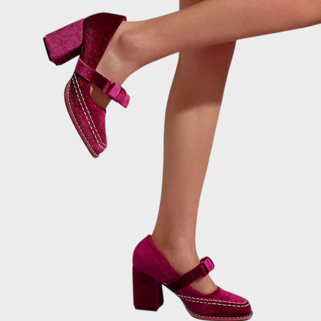Alessia | Zapatos de Taco de Terciopelo