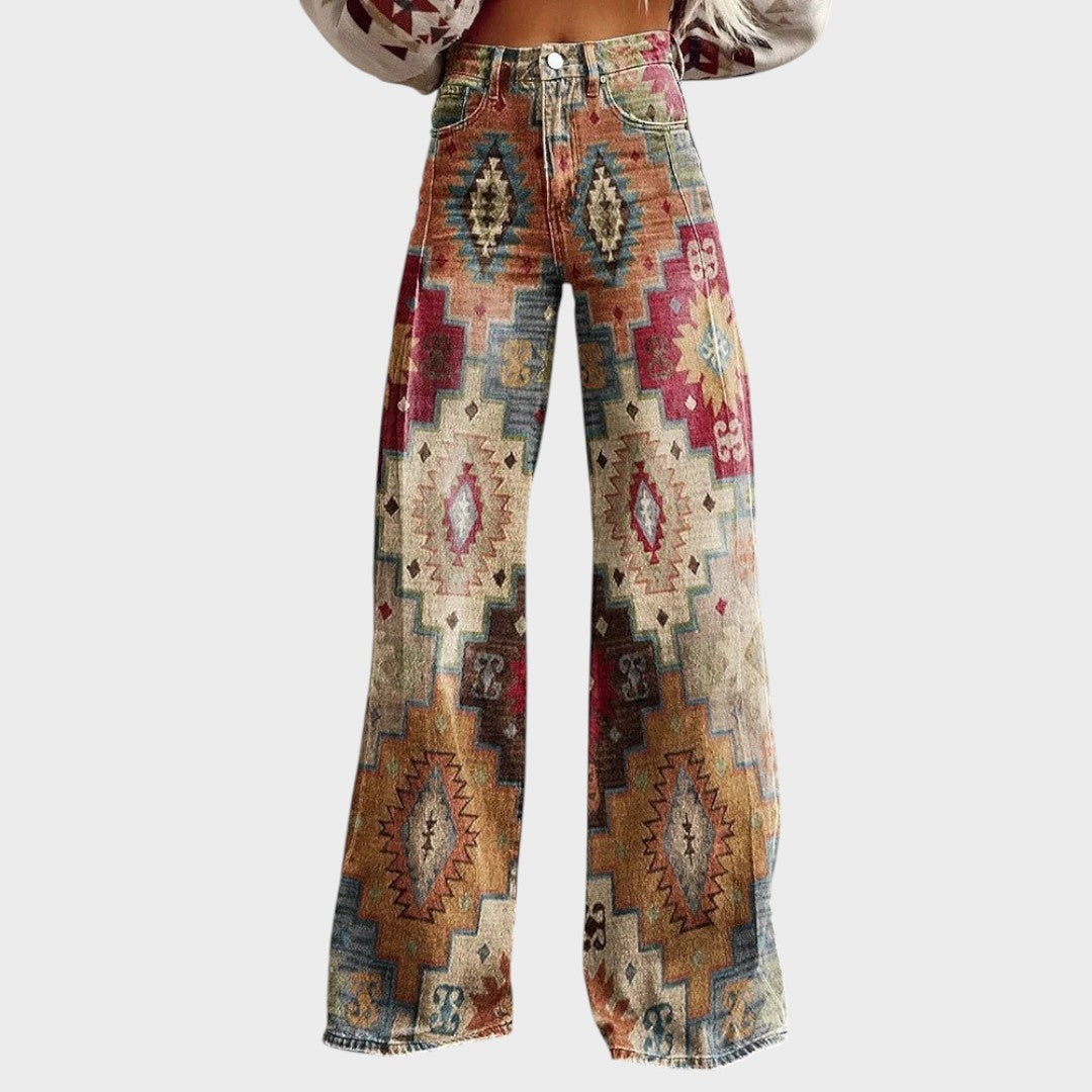 Mariana | Pantalón Boho con Estampado Geométrico