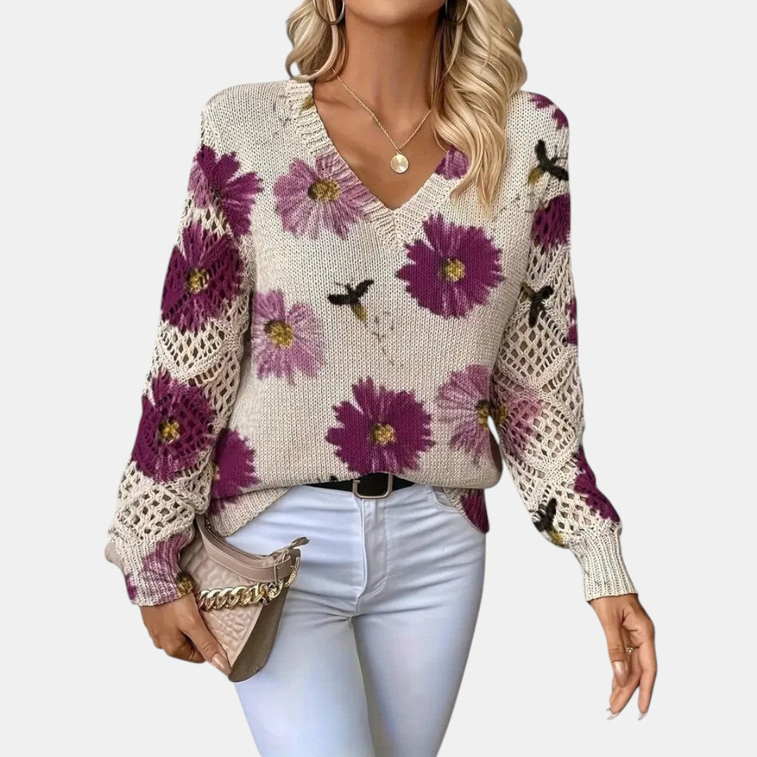 Leilani | Suéter Floral de Punto