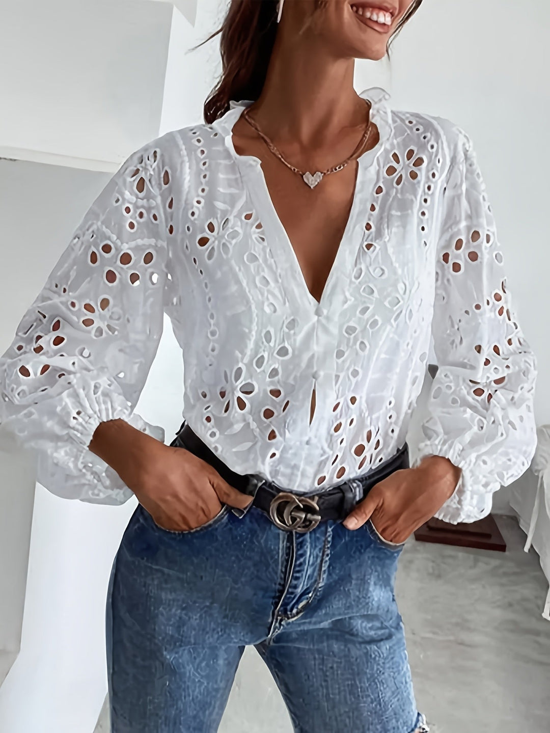 Delia | Blusa Bordada Manga Larga