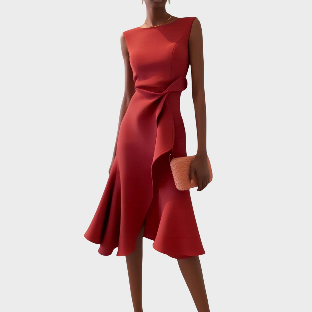 Pía | Vestido Drapeado Corte A
