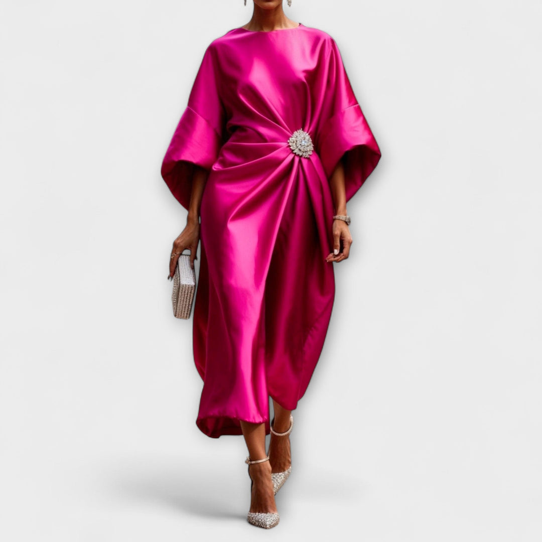 Martina | Vestido Largo de Satén con Lentejuelas