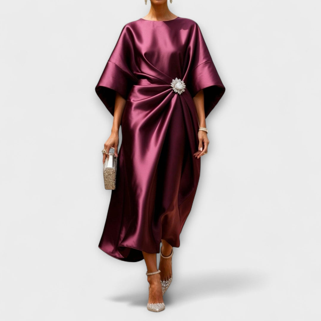 Martina | Vestido Largo de Satén con Lentejuelas