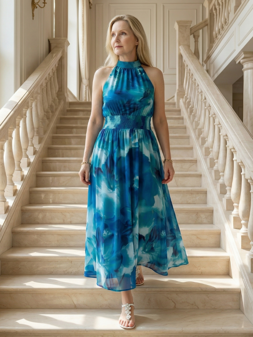 Giuliana | Vestido Midi Halter Fruncido