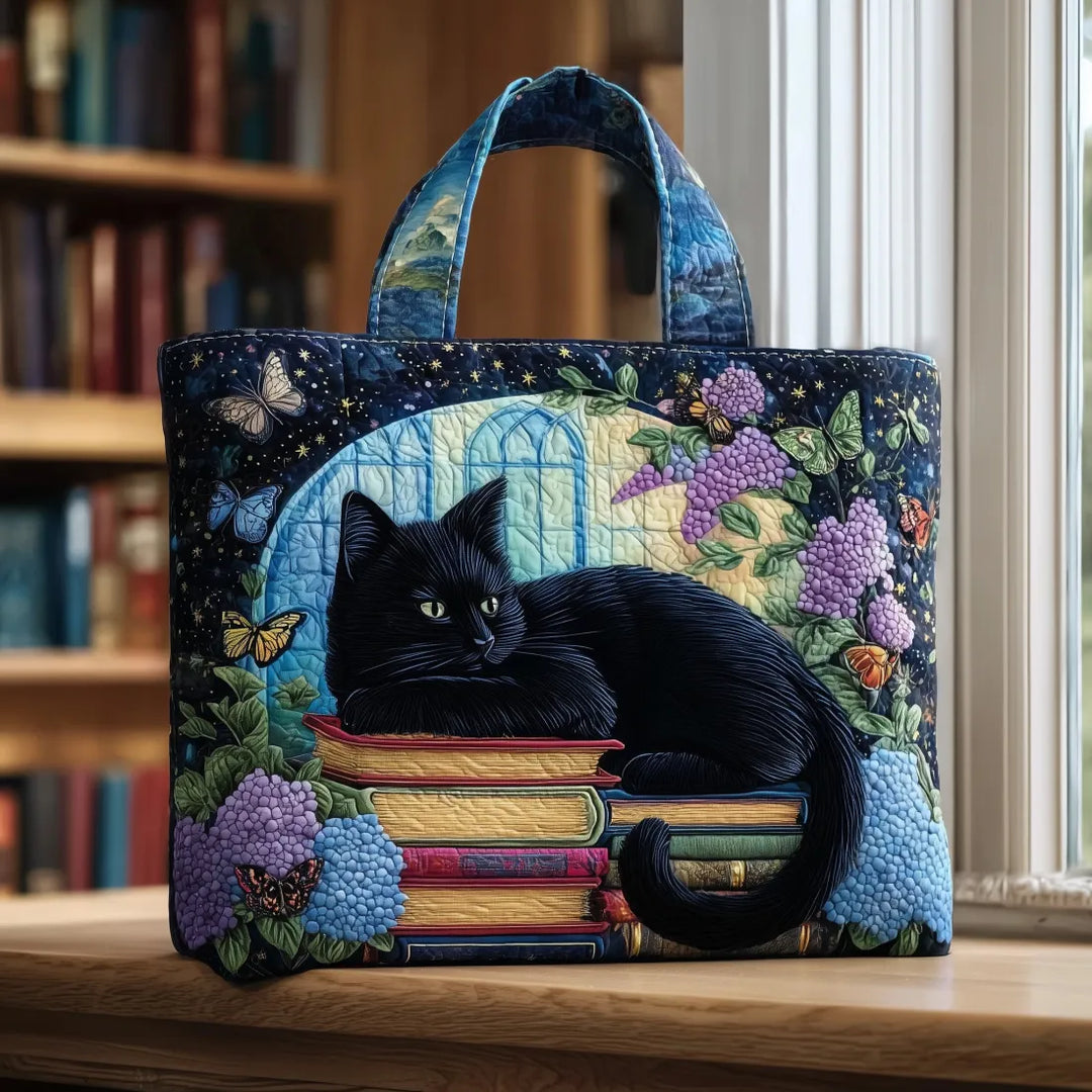 Cartera Artesanal | Gato Negro sobre Libros